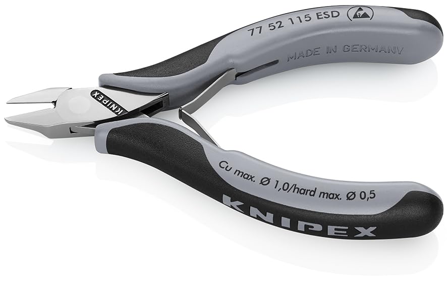 KNIPEX Electronics Diagonal Cutters ESD with Box Joint with Multi-Component Handles 115 mm, 77 52 115 ESD - Image 2
