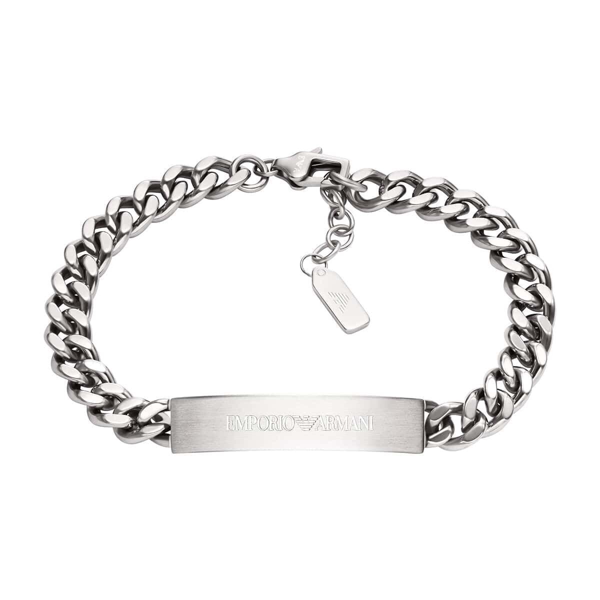 Emporio Armani Uomo Bracciale Color Argento, EGS3304040