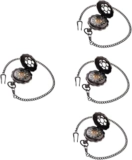 4 Peças Relógio De Bolso Mecânico Gargantilha Colar Para Homens Relógio Vintage Relógios De Pulso Masculinos De Bolso Antigo Relógio De Bolso Relógios De Bolso Relógio De Bolso