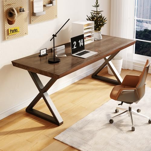 jmzx store Solid Wood Rustic Style 47-inch Computer Desk - Large Office Desk for Home Office, Modern