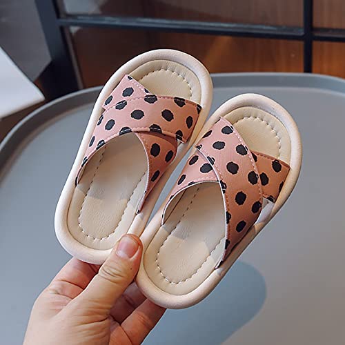 Girls Polka Dot Slides Kids Soft Sole Anti Slip Open Toe Beach Swim Pool Water Sandals Toddler Home Shower Slipper2