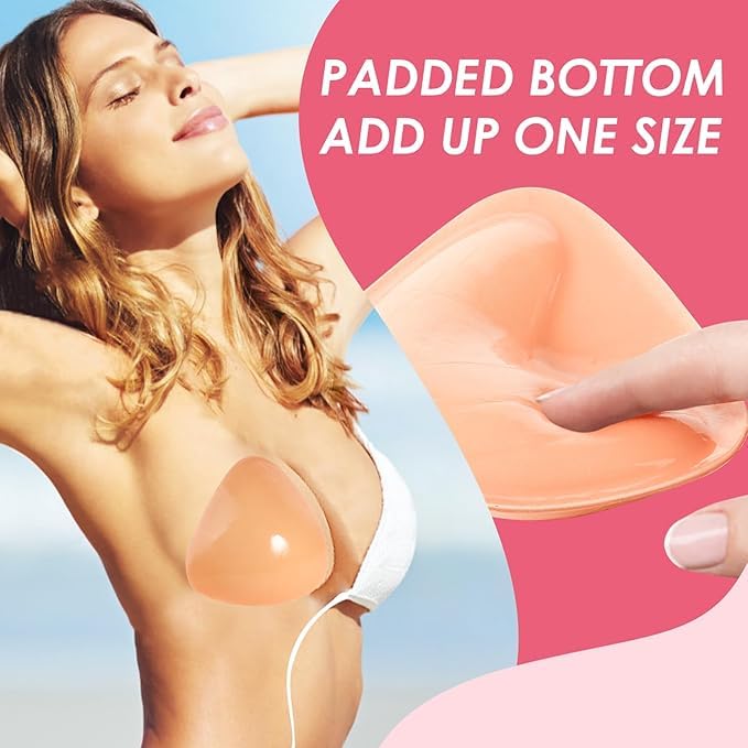 Image of Snowy Sticky Bra Inserts,Reusable and Waterproof Double Sided Snowy Inserts,Sticky Bra Push Up for Women Dresses Bikinis