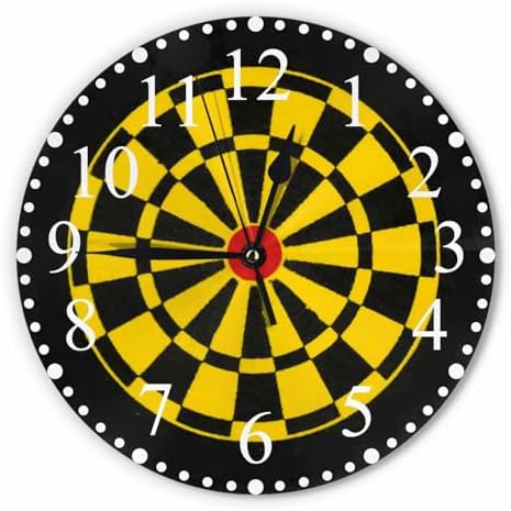 KEEPSUPER Darts Board Wall Clock 10 Inch Battery Operated Clock Silent Non-Ticking Modern Clocks Decorative for Home Kitchen Living Room Bathroom Office