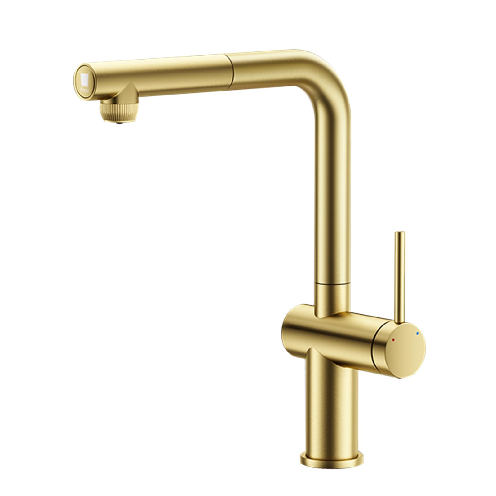 ZYCHSJXA 3 Way Kitchen Taps Mixer Pull Out Brass Brushed Finish