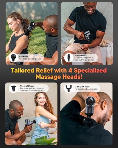 Image of arboleaf Mini Massage Gun with Heat, Percussion Muscle Massager Deep Tissue, Portable & Quiet, Travel Size for Home, Office, Gym, Gift for Men Women