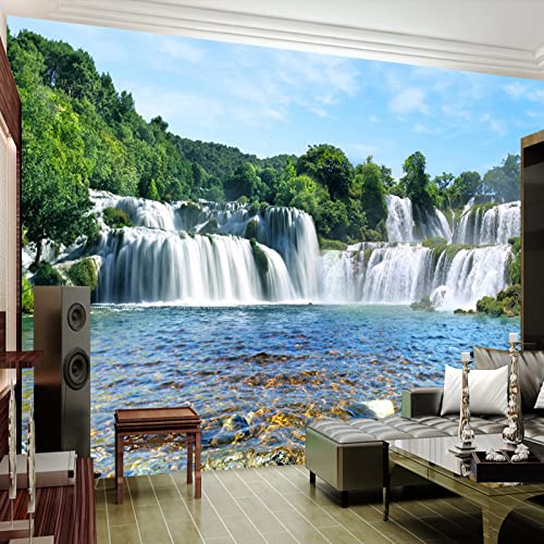 Papier peint 3D forêt verte et cascade XLMING 200x140 cm - 3