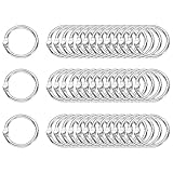 QUARKZMAN 100 Piezas de Anillas para Carpetas 0.6 Pulgadas Anillas de Libro de Metal Coloridas para Tarjetas de Índice Llavero Anillas de Libreta para Hogar Oficina, Tono Plateado