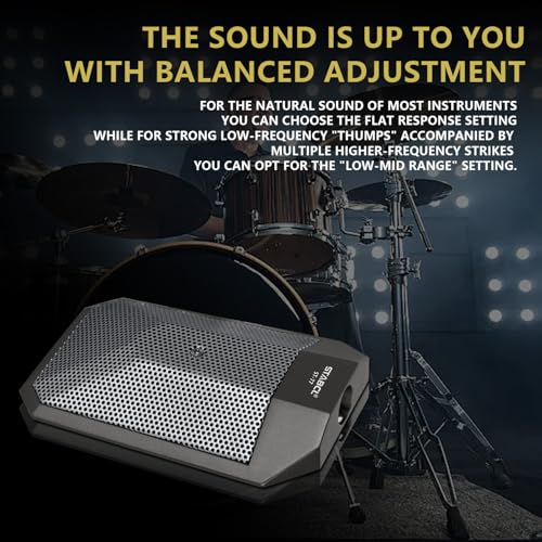 Image of Professional Kick Drum Mic with Stand, Supercardioid Drum Microphone with XLR Connector, Condenser Microphone with Switch, Two-Position EQ Switch, Rugged Metal Bass Drum Mic for Instrument