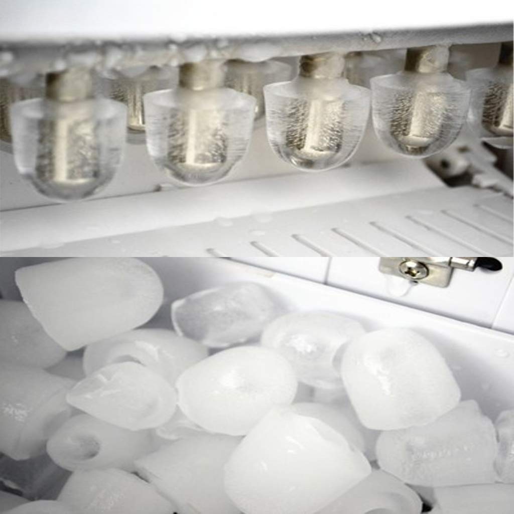 Ice Maker Machine Portable Counter Top Electric Ice Machine Silent Easy Operation 26Ibs(12Kg) Ice in 24 Hours Including Scoop and Water Cup qujunji