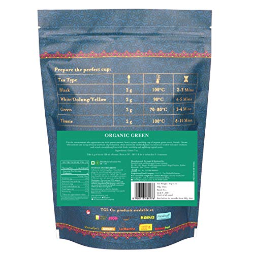 Image of TGL Co. The Good Life Company Organic Green Tea 50 Grams | Vacuum Sealed for Freshness Pouch, 50 g