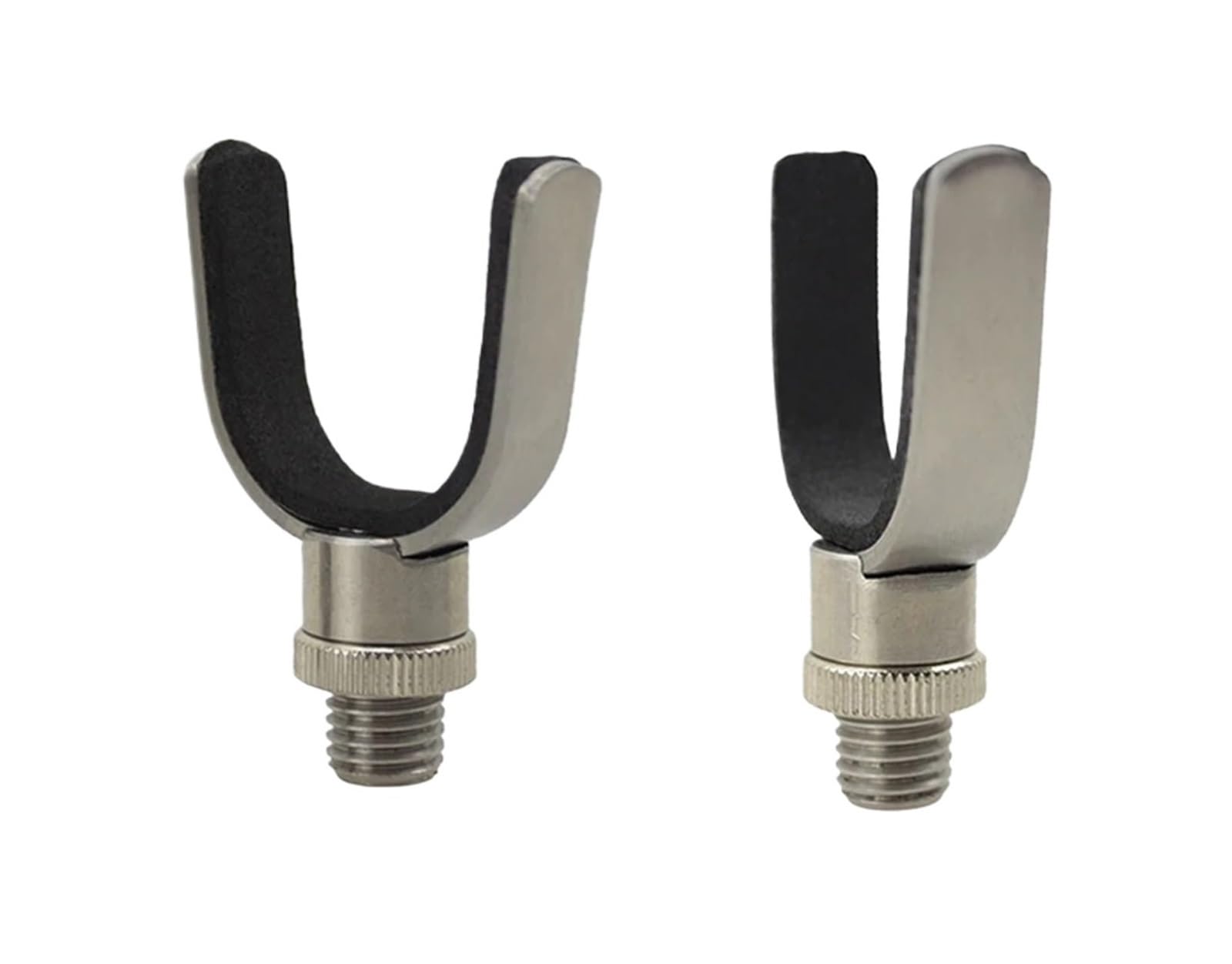 Zovloer 2pcs Stainless Steel Carp Fishing Rod Pod Rest Head Holders for Bank Sticks and Buzz Bars