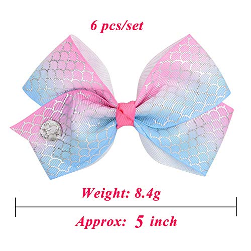 Dalin 6Pcs Siwa Hair Bows For Girls,5 Inches Hair Bows For Girl Grosgrain Ribbon Hair Barrettes Accessories For Toddler #TOP3
