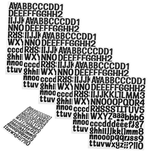 TEHAUX 12 Sheets Self Adhesive Decorative Letter and Number Stickers for DIY Projects Water Resistant Vinyl Alphabet Numeric Stickers for Crafts Scrapbooking Glasses and More