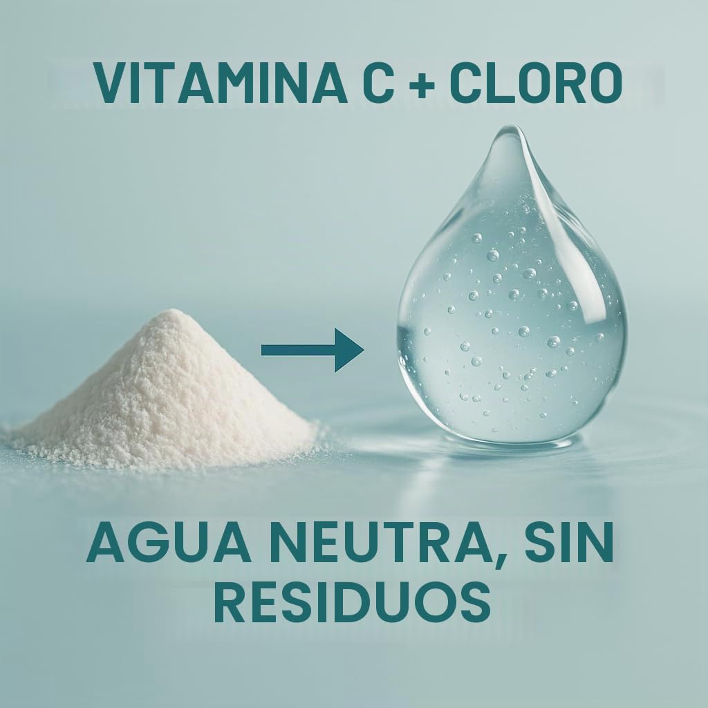 GiDeli Polvo de vitamina C, 1 kg, de alta pureza, para neutralización del cloro, para piscina, spa, jacuzzi, purificador de agua, acuario, agua de estanque