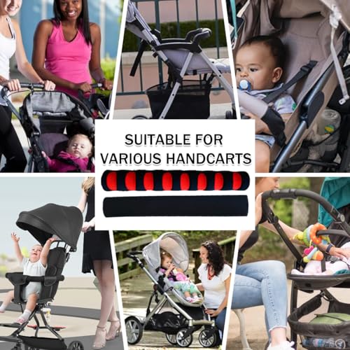 MOLZINY 2 Stück Elastischer Kinderwagen Griffbezug Baby Kinderwagen Griff Schutzhülle Griff Staubdicht Kinderwagen Griff Abdeckung Armlehne Schutzhülle Staubdicht,für Kinderwagengriffe Kompatibel