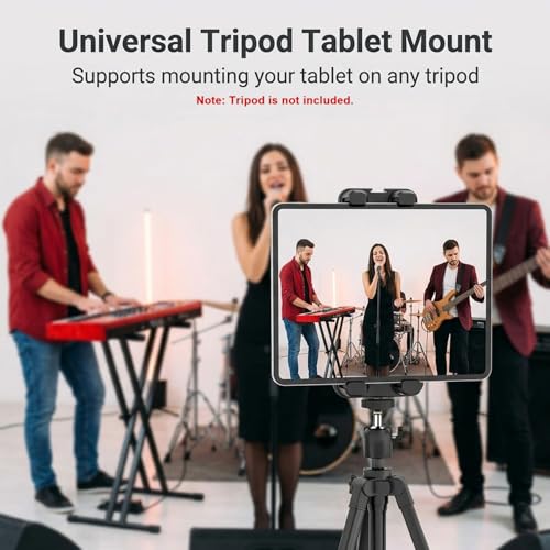 Image of ZORBES for iPad and Phone Tripod Mount Holder with Ball Head for Selfie Stick Rod Camera Monopod, Tablet Holder for 4.7-12.9 inch Tablets & Phones