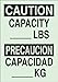 Brady 90744 Glow-In-The-Dark Plastic Glow-In-The-Dark Safety Sign, 14" X 10", Legend "Capacity __Lbs/Capacidad ___Kg"