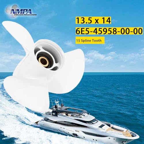 Image of VIF Aluminum Boat Propeller with Yamaha 60HP 70HP 75HP 80HP 85HP 90HP 115HP 130HP Outboard Engines,15 Tooth, Rh