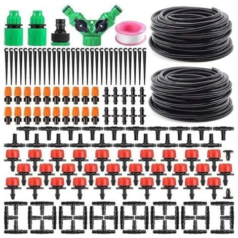 Kit Irrigazione a Goccia 148 Pezzi | Sistema di Micro-Irrigazione 30 Metri | Tubo Flessibile Regolabile per Giardino, Orto, Prato, Serra e Balcone | Risparmio Idrico