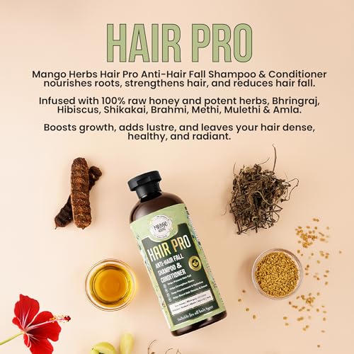 Image of Hair Pro Anti-Hairfall Shampoo | 100% Plant-Based with Raw Honey | Helps Reduce Hair Fall, Strengthens Hair | SLS & Paraben Free | 200ml