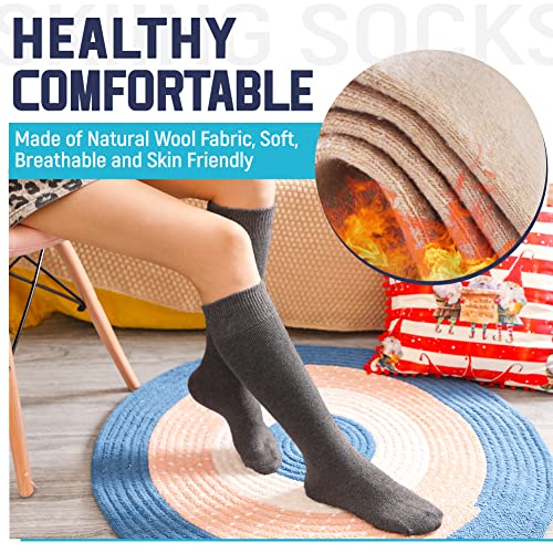 Image of DoSmart Womens Winter Warm Knee High Socks Ladies Wool Cozy Thick Hiking Skiing Comfy Thermal Boot Long Socks 2 Pairs