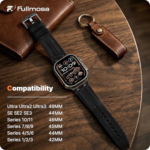 Image of Fullmosa Premium Leather Strap for Apple Watch Ultra 3 /2 /1 49mm (No Watch) | 46mm 45mm 44mm 42mm Luxurious Soft Vintage Business Band for SE 3 /2 /1 Series11 10 /9 /8 /7 /6 /5 /4