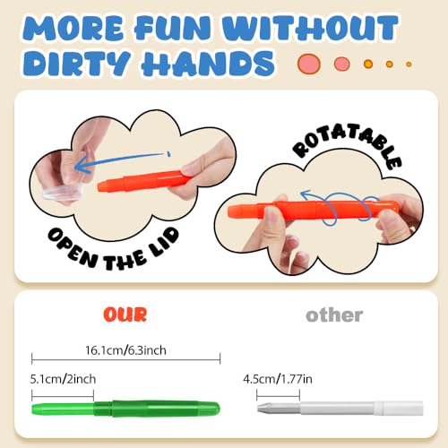 12-Color-Face-Painting-Kits-for-Kids-Beesjuy-Neon-Face-Paint-Glow-in-the-Dark-Makeup-Kit-Plant-Ingredients-UV-Face-Crayons-Fluorescent-Painting-Party-for-AdultsKids-5-Neon