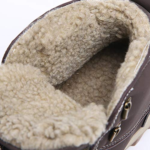 Image of TSIODFO Fashion Men Boots Winter Waterproof Outdoor Hiking Shoes Leather
