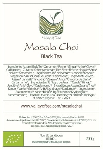 Masala Chai Schwarzer Tee Bio - Perfekt Für Indien Latte - Masala Tee Indischer Tee Chai Tee Lose Masala Chai Tee Bio Chai Latte Tee Massala Tee Indischer Chai Tee Masalatee Schwarztee Chailatte