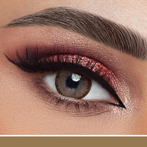 Rosa Belle Contact Lenses Colored 3 Months Disposable Eye Lenses for Women Without Power (Plano)| Lens Colour - Hazel-Green-Brown | Toffe Rose