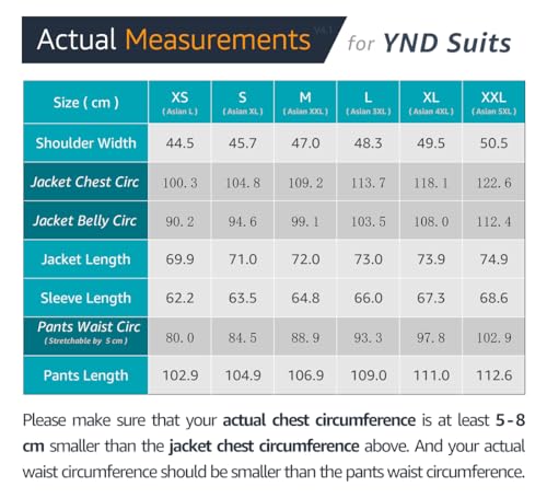 YND Men's Slim Fit 2 Button 3 Piece Suit Set, Solid Blazer Jacket Vest Pants & Tie – Bild 4