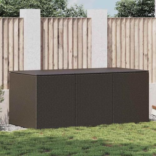 Genérico Caja de almacenaje jardín ratán sintético marrón 180x90x70 cm,Cajas de almacenaje para exteriores-46478