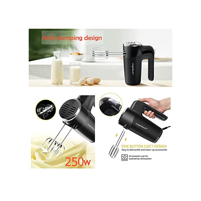 Buy Aigostar Hanson 6Speed Electric Hand Mixer 250W Handheld Mixers Beaters with Hooks