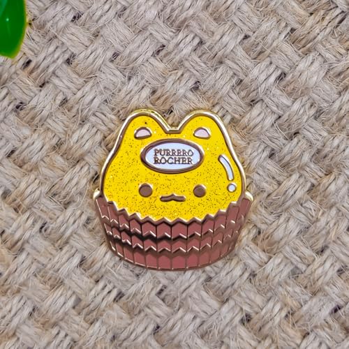 Cute Cat Chocolate Badge Pin - Cooperation Series - Enamel Lapel Pin - Plated Badge for Clothing, Bags, and Lanyards4