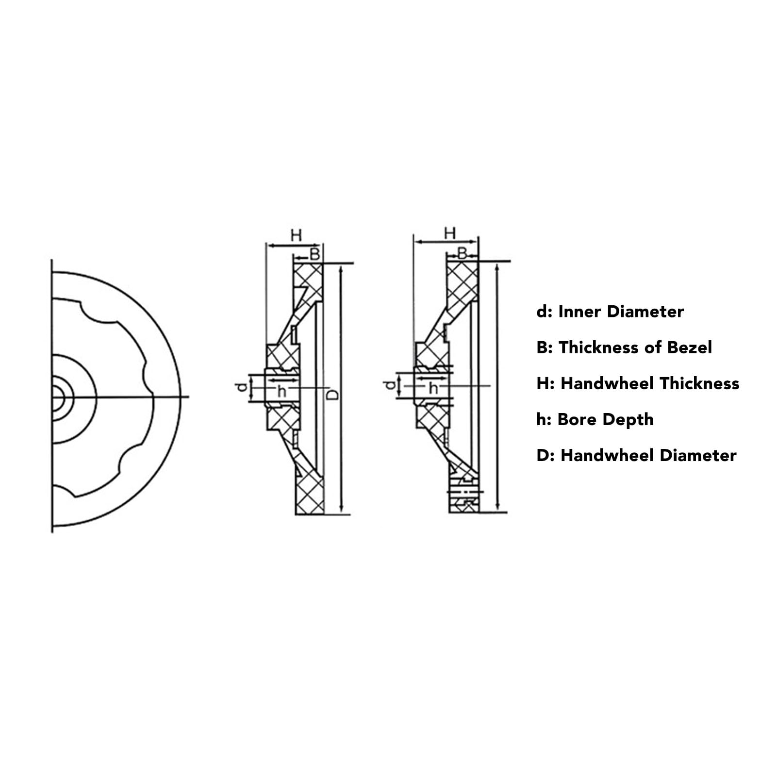 NDNCZDHC Machine Tool Handwheel, 18x200mm Engineering Plastic Hand Wheel with Revolving Handle for Lathe Milling Machine Grinder
