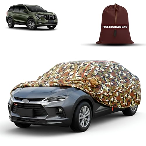Image of MORNYRAY Car Cover for Mahindra XUV 700 | Fully Waterproof Car Body Cover | with Mirror & Antenna Pocket | Dustproof, Windproof & Anti-Scratch Lining, Camouflage