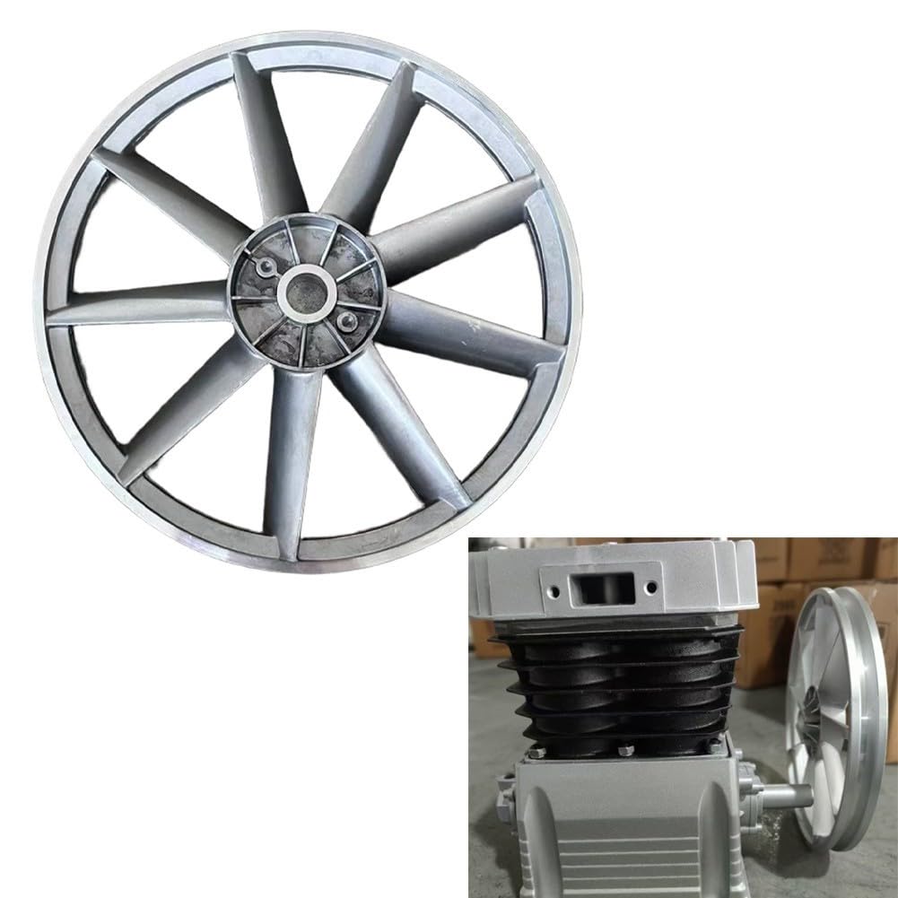 Puleggia motore in alluminio da 350 mm per compressore d'aria Volano cinghia di trasmissione parte di ricambio compatibile con cinghie di tipo B Larghezza scanalatura 16,5 mm da 28 a 29 mm