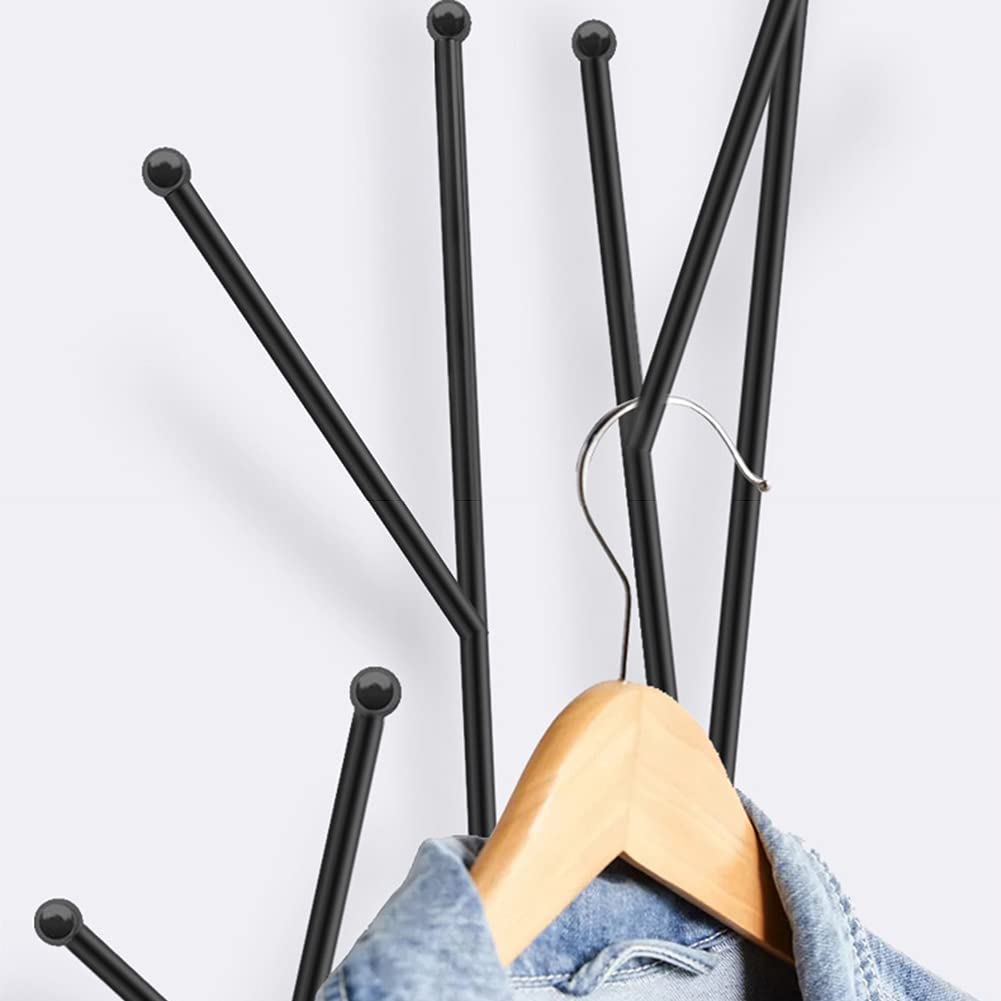 Générique Porte ManteauCintres Portant à Vêtements Télescopique Du Sol Au Plafond Porte-Manteau One Touch Avec 6 Crochets Pour Couloir Salle De Bain Chambre à Coucher Salon (Vert Rose Marron