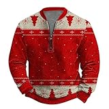 Photo Gallery maglioni natalizi larghi vestiti comodi da uomo felpa con stampa natalizia divertente camicia a maniche lunghe con zip a quarto casual vacanze per feste all aperto clotihing regali di natale, rosso Photo Gallery maglioni natalizi larghi vestiti comodi da uomo felpa con stampa natalizia divertente camicia a maniche lunghe con zip a quarto casual vacanze per feste all aperto clotihing regali di natale, rosso