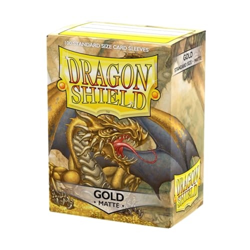 Arcane Tinman ART11006 Sleeves: Dragon Shield Matte Gold Standard, Plastica, 100pk-Gold, One Size