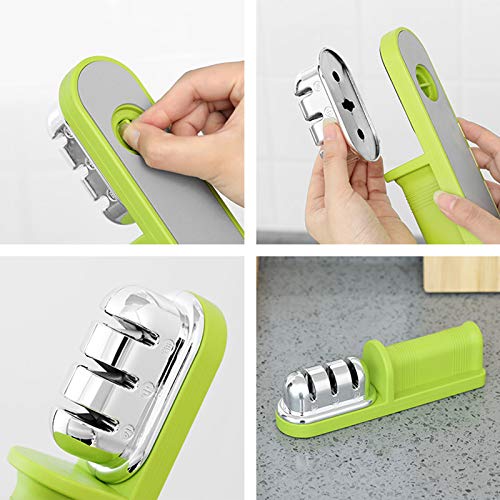 Manuelle Messerschärfer Messerschleifer, Messerschäfer 3 Stufen Messerschleifer Wolframstahl für Grobschliff, Diamant… – Bild 5