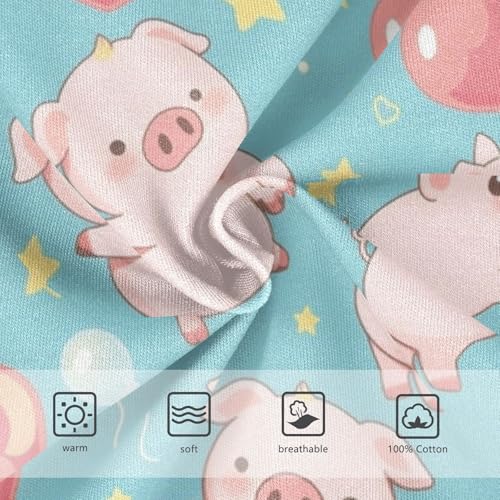 Wusikd Cute Pink Piglets Boys' Underwear Cotton Heart-shaped Stars Boys Briefs Soft Toddler Underwear 2T3