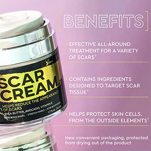 Scar Cream For Surgical And Acne Scars, Cuts, Burns - Natural Stretch Mark Gone Cream - Helps With Old And New Scars - Supports Skin Renewal - Scar Cream Vitamin E For Women And Men, All Skin Types #TOP1