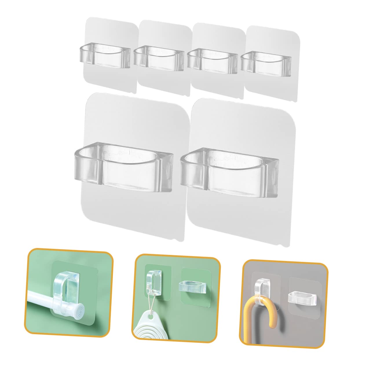 Tofficu Sin Gancho Pegajoso Ganchos Autoadhesivos Ganchos Para Colgar Los Ganchos De Pared Se Pegan Colgante Muro Manos Pequeño Ganchos Adhesivos Transparente Abs 6 Piezas X 4