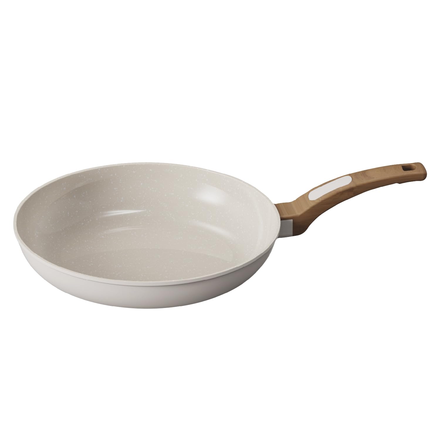 Cooksmart Signature 28cm Frying Pan – Cast Aluminium | Non-Stick | PFOA & PFAS Free | Free Felt Pan Protector | Induction, Gas, & Electric Hob Compatible | Dishwasher Safe (Ivory)