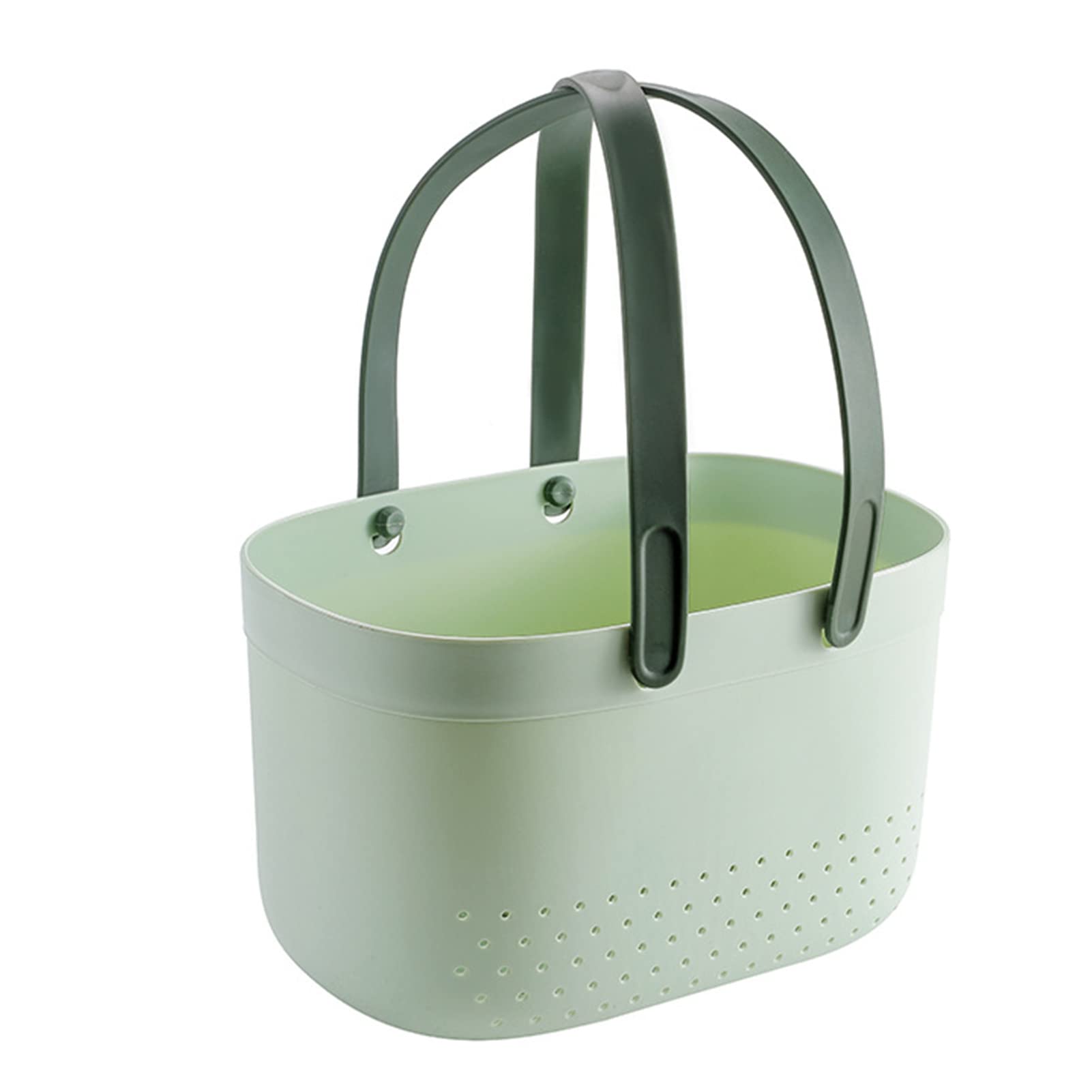 Panier De Douche Portable 4 Couleurs, Grande Capacité, Bords Plus Lisses, Rangement De Douche En Plastique, Caddie De Salle De Bain Avec Poignée Pour Salle De Bain (Vert