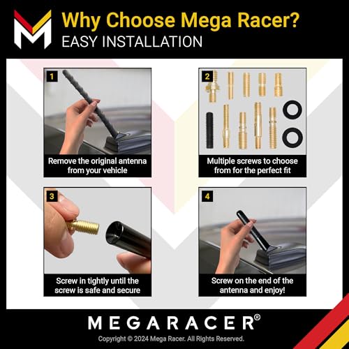 Mega Racer AF-AN-SH-BLACK-1PC Universal Car Antenna Replacement thumb #5