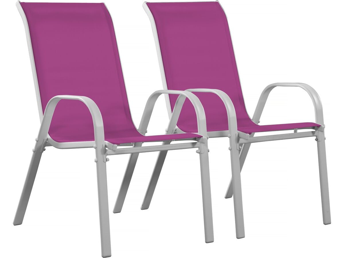Habitat et Jardin Cordoba Fauteuil Jardin Textilène, Metal, Rose, Taille Unique