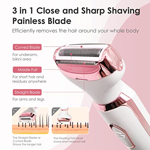 Electric-Razors-for-Women-4-in-1-Electric-Women-Shaver-Hair-Removal-Epilators-for-Leg-Face-Arm-Bikini-Armpit-Pubic-Hair-Cordless-Rechargeable-Portable-Womens-Bikini-Trimmers-White