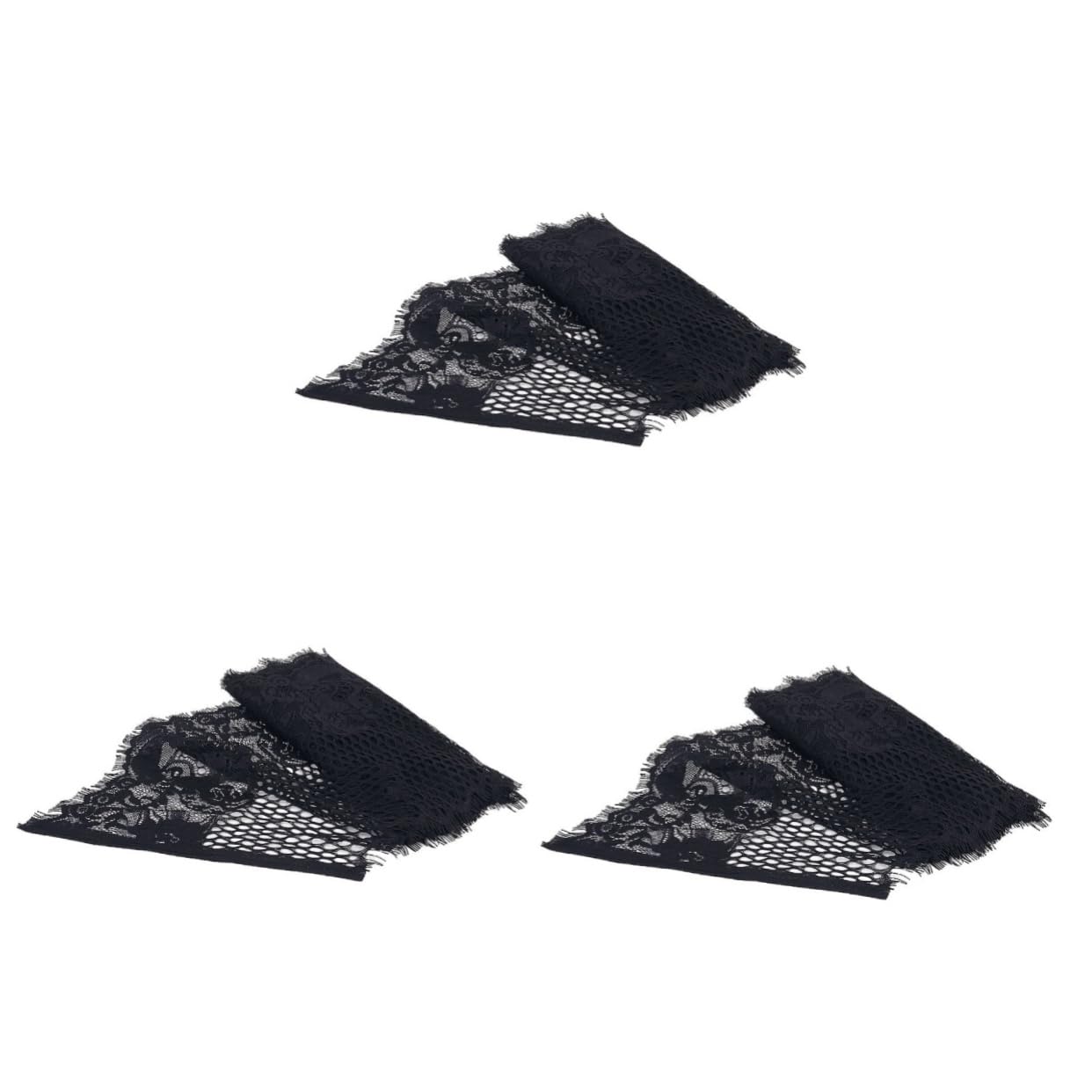 SHINEOFI 3piezas Encaje Negro De Yardas Ribete Floral Para Manualidades y Costura Para Ropa Disfraces y Cortinas De Material